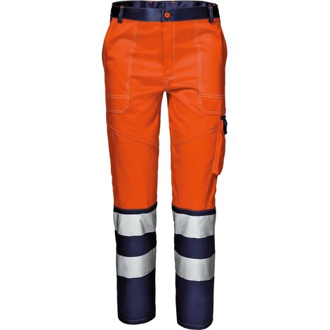 SIR SAFETY SYSTEM VELVET COLOR Pantalon de travail haute visibilité orange bleu Taille 62