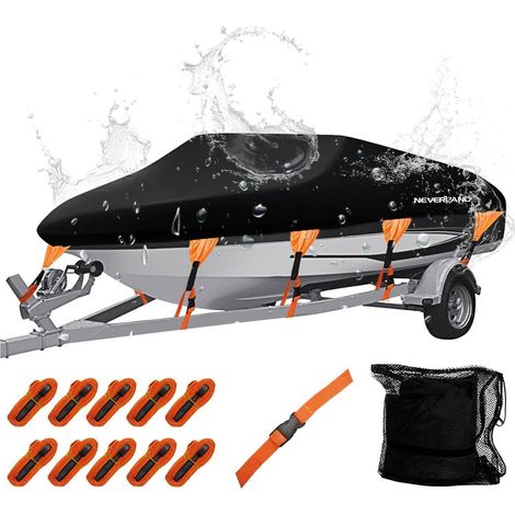 Wasserdichte Bootsabdeckung 420D Oxford für V-Rumpf Boote 5,6m Länge (1/5)