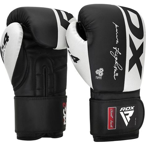 Guantes de boxeo RDX REX F4 negro/blanco de 10 oz (1/5)