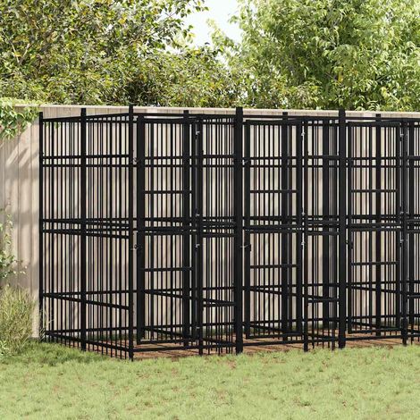 Chenil d'extérieur pour chiens Acier 9,22 m² (1/5)