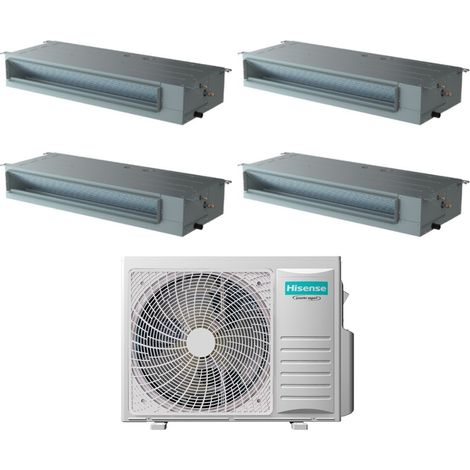 Hisense Quadri Split Inverter Ducted Air Conditioner 9+9+18 mit 4AMW105U4RAA R-32 Wi-Fi Optional 9000+9000+18000 Mit Standard-Fernbedienung und Kabel enthalten - Neu (1/2)