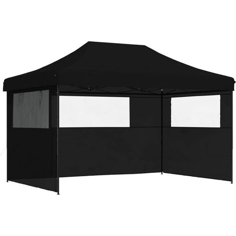 Tonnelle de jardin,Tente de réception pliable escamotable 3 parois latérales noir CFW63870 (1/5)