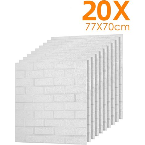 SWANEW 20 pezzi di 3D autoadesivo parete piastrelle adesivi 70 x 77cm impermeabile e resistente all'umidità parete decorativa