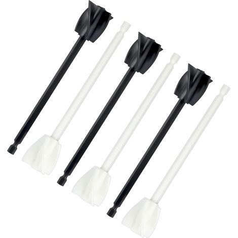 Mélangeur de peinture en plastique 6 pièces, mélangeur de peinture réutilisable pour résine époxy, avec palette de perçage pour mélanger la peinture époxy et les glaçures céramiques (noir) (1/5)