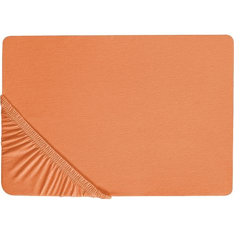 Drap-housse Classique Bordure Élastique 180 x 200 cm en Coton Orange Janbu