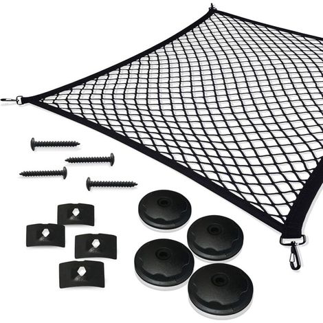 Filet bagages de voiture, filet de coffre en nylon lastique 110x60cm filet de protection filet de sparation multifonction pour le stockage du coffre (1/5)