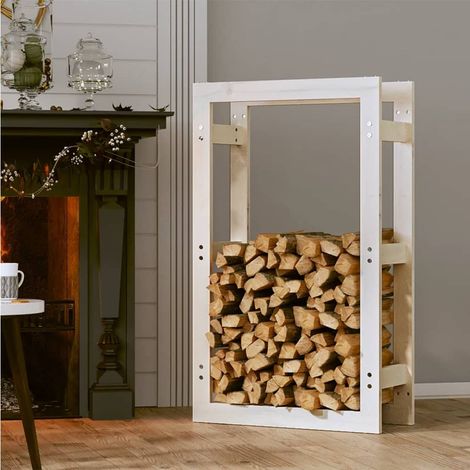 Range Bûches Pour La Maison 60 X 100. Blanc. Idéal rangement bois de chauffage (1/5)
