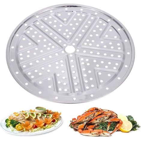 Cesta redonda de acero inoxidable para cocinar al vapor, inserto para olla para verduras y pescado, accesorio de cocina - Crezuo