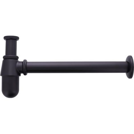 Siphon mit Ablaufgarnitur - Schwarz - Siphon für Waschbecken - R