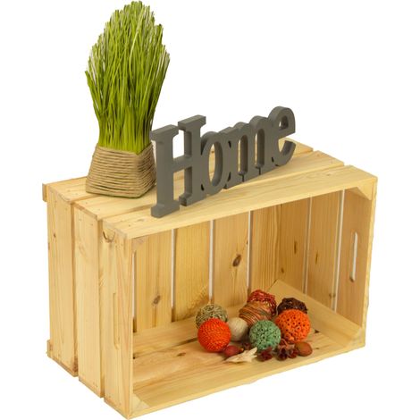 Holzkiste Elfriede Natur Obstkiste 54 x 35 x 30 cm – gehobelt, naturbelassen – Dekokiste, Aufbewahrungskiste, Regal- und Geschenkbox aus Holz (1/5)