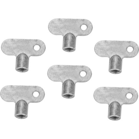 Clé de soupape d'échappement de radiateur carrée en 6 pièces, outil de chaudière facile à installer et durable pour éviter les fuites d'eau (1/5)