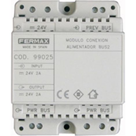 Módulo adaptador aliment. bus2 con voltaje 24V y 2 salidas de conexión.