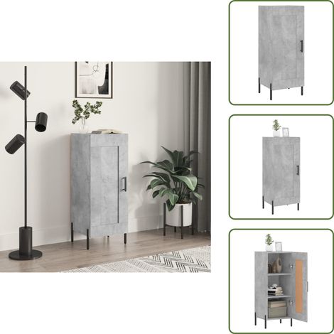 Buffet Gris béton 34,5x34x90 cm Bois d'ingénierie - Buffet Design - Meuble Rangement - Armoire Cuisine - Commode Gris - Mobilier Salon (1/5)