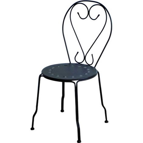 Silla asiento de jardín Antracita 41x48 cm h 90 cm en Metal mod. New Old
