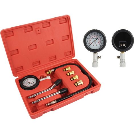 Trade Shop - Kit Comprobador De Presión De Compresión Para Motores De Coche Medidor De Cilindro Y Pistón - (1/3)