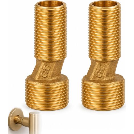 Lot de 2 Raccords Excentrés en Laiton G1/2 à G3/4 pour Mitigeur Bain Douche (1/4)