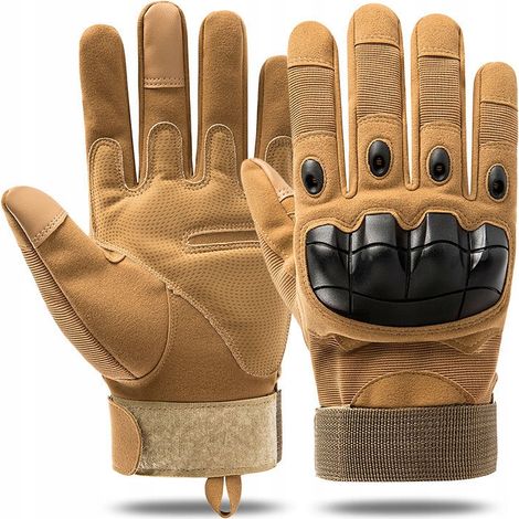Guantes de tiro militares para motocicleta, MTB, t谩cticos, protectores, color camel.