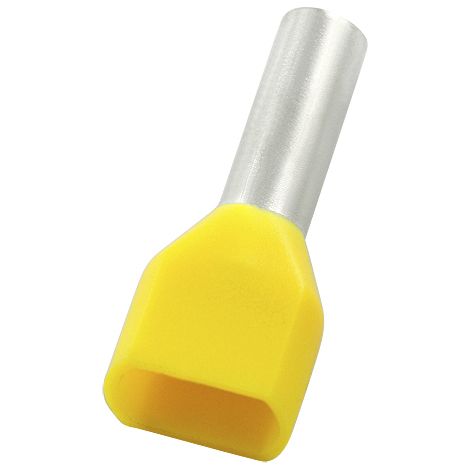 Embout de câblage RS PRO, 2 x 1.0mm², Jaune, longueur 8mm, 2 entrées