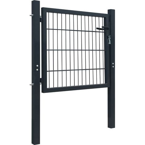 Porte de jardin，Portail de jardin，Portillon 2D (simple) Gris anthracite 106x130 cm CFW75985 (1/5)