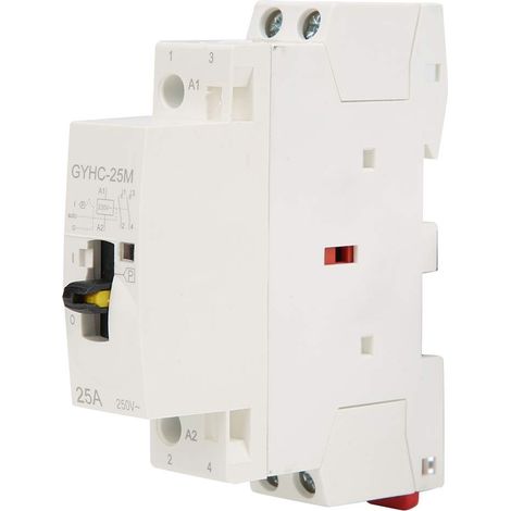 Contacteur modulaire DIN rail 25A 2NO 220V AC, interrupteur manuel compact pour tableau électrique, réduction de volume 70%, économie (1/5)