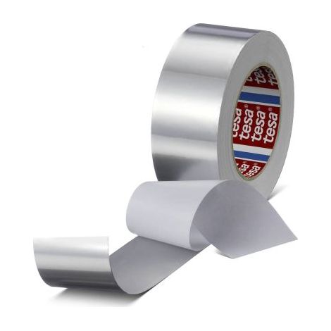 Tesa – Ruban adhésif aluminium 60632 – 50mm x 50m – Conducteur pour applications électriques – Force d'adhérence 8 N/cm