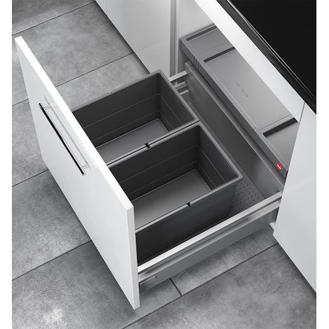 Poubelle de cuisine encastrable AS Allegro S220 2x14L Hailo (1/5)