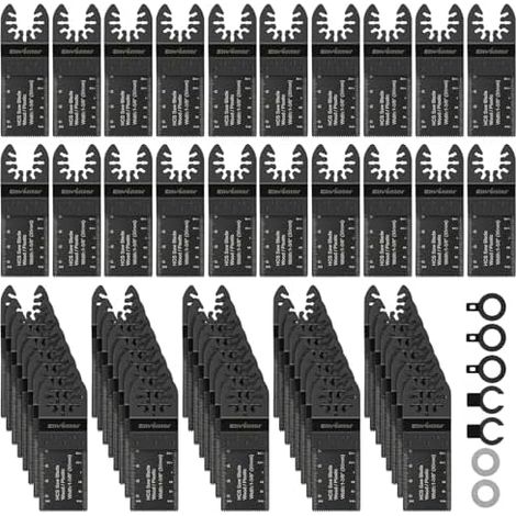 67Pcs Lame Scie Oscillante, Kit de Outil Multifonction pour Bois, Plastique, Oscillants Universelle Fein Multimaster, Dremel, Bosch, Makita, Dewalt et plus encore - 67PCS (1/5)