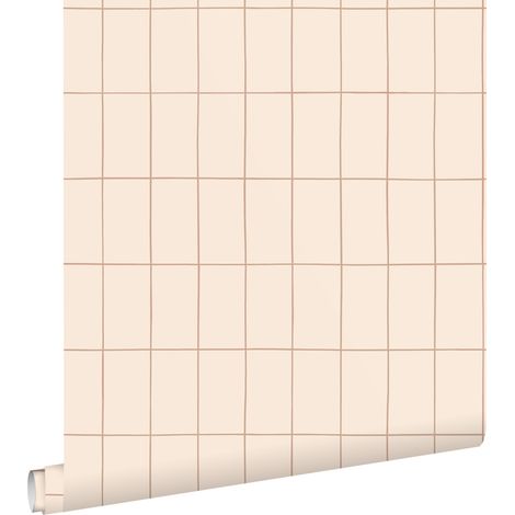 papier peint carrelage beige et terracotta  - ESTAhome (1/5)