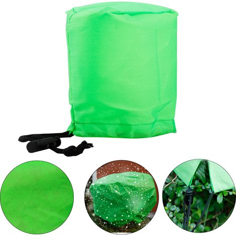 Housse cylindrique pour arbre avec cordon de serrage, sac de protection contre le gel pour jardinage, vert (1/4)