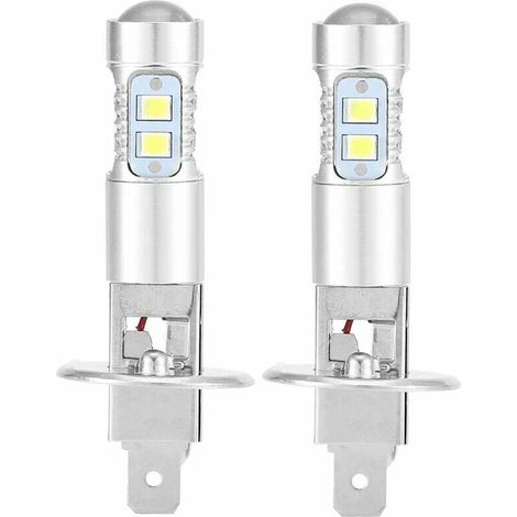 Lampadine per fari Ulisem, kit di 2 lampadine LED H1 6000K Ultra White 100W per fari anabbaglianti