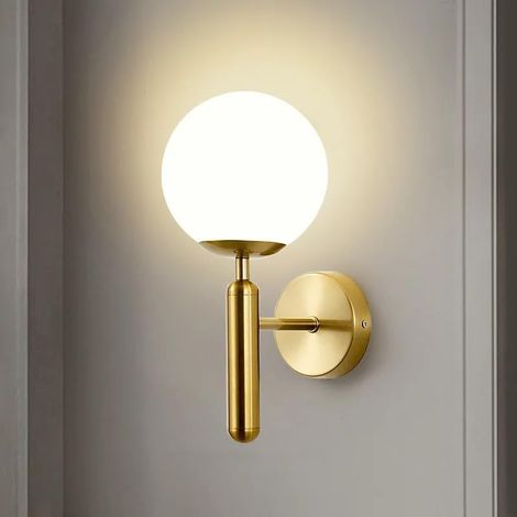 E27 Applique Murale Intérieure, Moderne Lampe Murale Design Minimaliste, Abat Jour en Verre Luminaires Intérieur pour Chambre Salon Couloir Café Escalier Galerie d'art Décoration Intérieure (1/5)