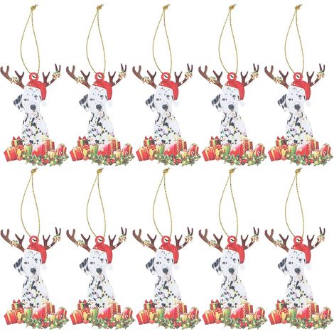 10 pièces étiquettes d'arbre de Noël, étiquettes de Cadeau de Noël Suspendus Pendentif en Bois de Noël pour la décoration de Noël décoration de la Maison (1/5)