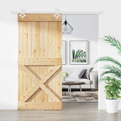 vidaXL Porta scorrevole Naturale e Bianco 95 x 210 cm