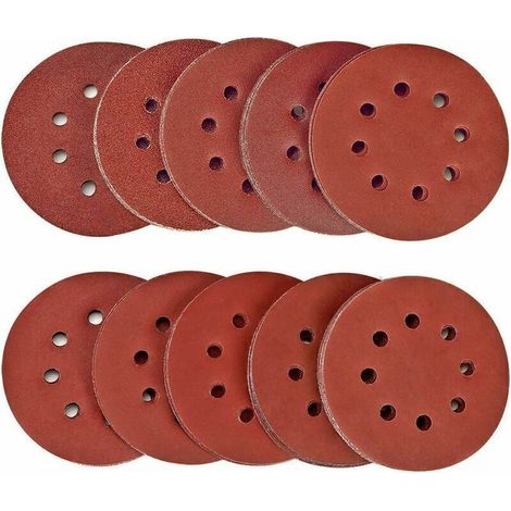 VURAHOME - Disque de Ponçage 100pcs Disques Abrasifs 40/80/120/180/320/400/600/800/1500/2000 Grain Taille de 125mm Idéal pour Poncer/ Polir/ Dérouiller (1/5)