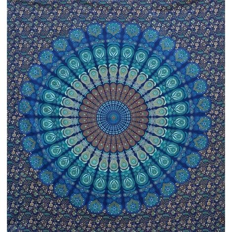 Tapisserie Cadeau Tapisseries Hippie Mandala Bohème Psychédélique Complexe Indien Tenture Murale Literie Couvre-lit (1/4)