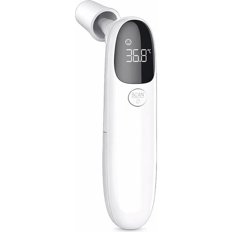 Thermomètre auriculaire numérique pour adultes et enfants – Thermomètre frontal infrarouge rapide et précis, lecture instantanée, alarme de fièvre et écran LCD – Thermomètres infrarouges pour (1/5)