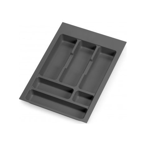 Cubertero Optima para cajón de cocina Vertex/Concept 500, módulo 400 mm, Tablero: 16mm, Plástico, gris antracita