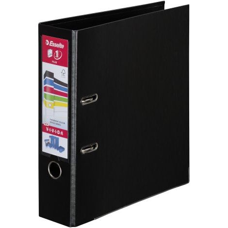 Classeur à levier Esselte Maxi Plus plastique dos 8 cm 30 x 32 cm - noir (1/3)
