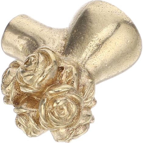 Poignée de meuble vintage en laiton doré, forme bouquet fleurs (1/5)