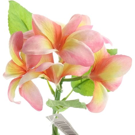 GASPER Frangipani - Plumeria Rosa & Gelb 32 cm - Kunstblumen (1/2)