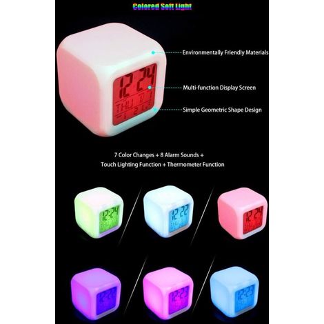 Réveil lumineux pour chambre d'enfant, réveil de chevet 8 sons