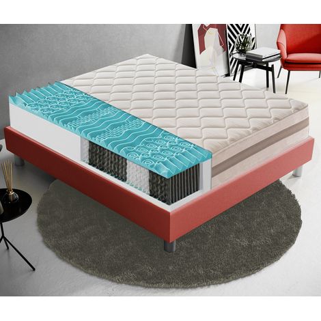 Materasso 800 Molle Insacchettate e Memory Foam 9 Zone Differenziate 22cm Altezza 200x200