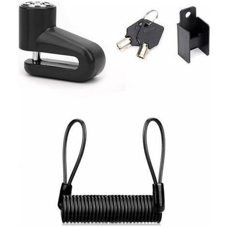 Antivol Scooter Électrique à Disque de Frein, Câble Acier Tressé 1,2m avec Alarme Intégrée, Serrure de Sécurité pour Trottinette, Vélo et Moto GU.B/bon