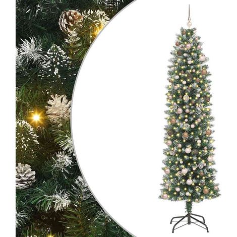 Arbre de Noël,Sapin de Noël artificiel slim avec 300 LED Vert 240 cm CFW33300 (1/5)