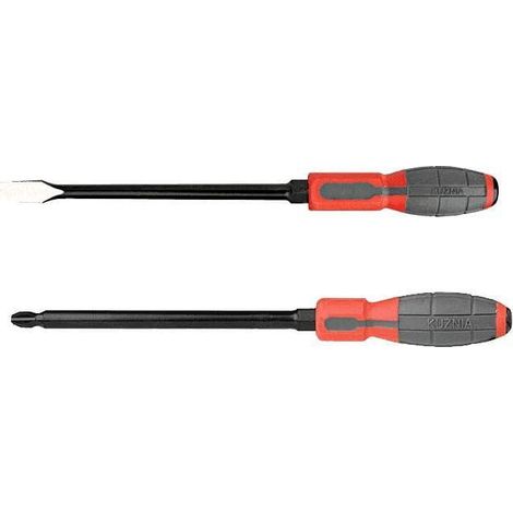 Juego de destornilladores mixtos Kuźnia 3 piezas 9352/3, herramientas de precisión, fabricadas en acero para herramientas, superficies ennegrecidas, mango de plástico ergonómico