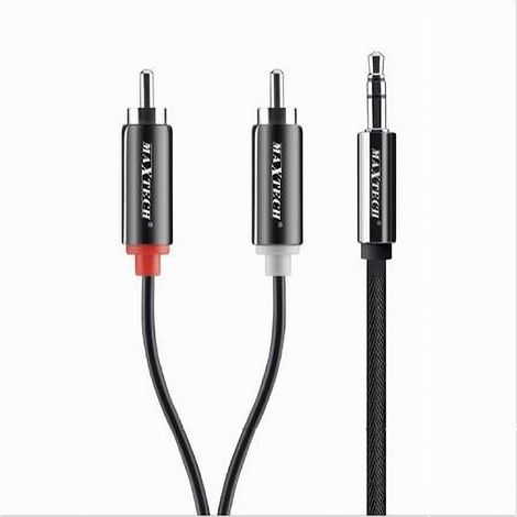Trade Shop - AUDIOKABEL VON AUX 3,5 MM AUF 2XRCA-STEREOADAPTER, 1,5 MT, 4D SOUND AUX-R01 -