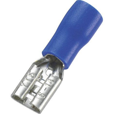 Cosse clip 4.8 mm x 0.5 mm TRU COMPONENTS FDD2-187(5) 180 ° partiellement isolé bleu 100 pc(s)