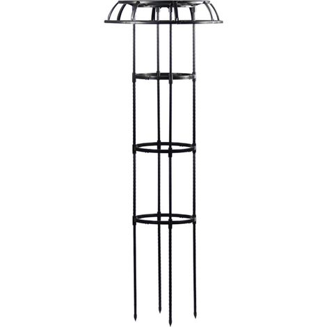 ensemble de treillis horticole à revêtement pour plantes grimpantes support tomates concombres et jardin 135 cm Noir (1/5)