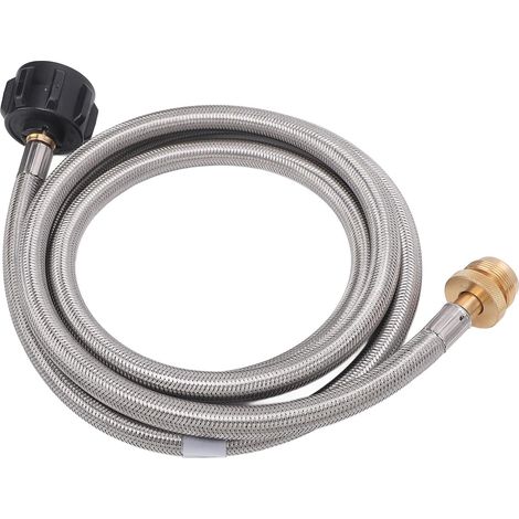 Adaptateur de Tuyau de Gaz de 1,5 M, Rallonge de Tuyau en Acier Inoxydable pour Plaques de Cuisson avec Raccords en Laiton Robustes (1/5)