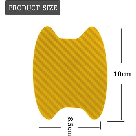 4PCS Autocollants Voiture Extérieur, Film de Protection Universel en Fibre de Carbone Anti-Rayures pour Poigné Porte Voiture, Convient à la Plupart des Poignés Porte Voiture (Or)